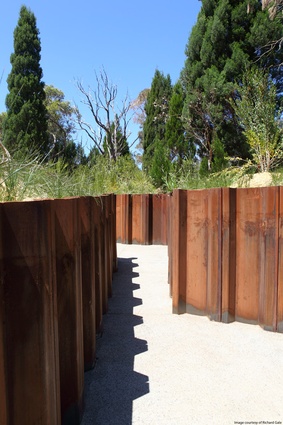 The trench provides an adventuous journey linking individual elements of the site.