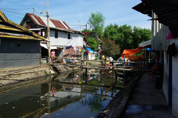 An urban informal settlement in Indonesia.