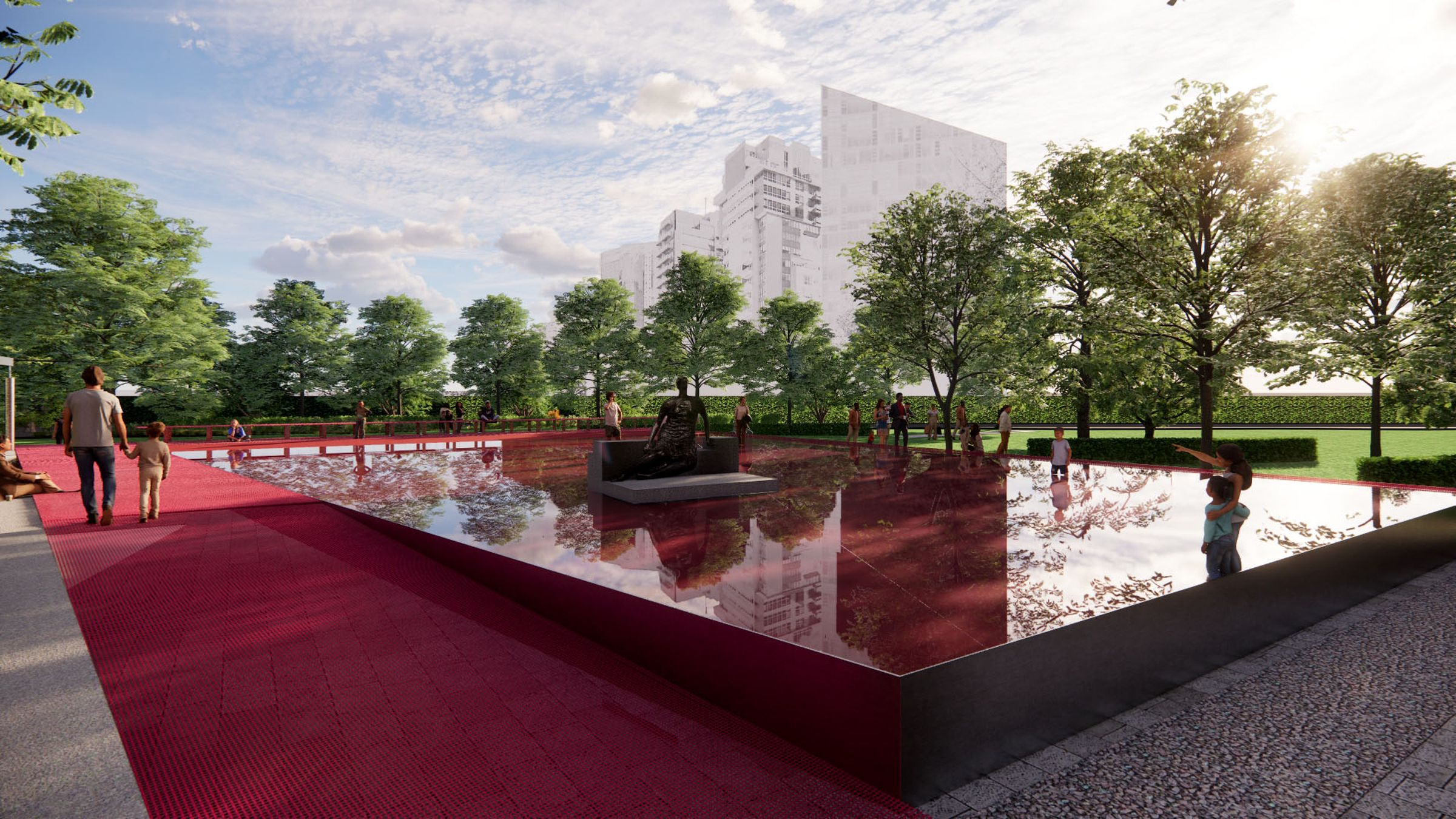 Ngv Project NGV's pink pond installation to open in November | ArchitectureAu