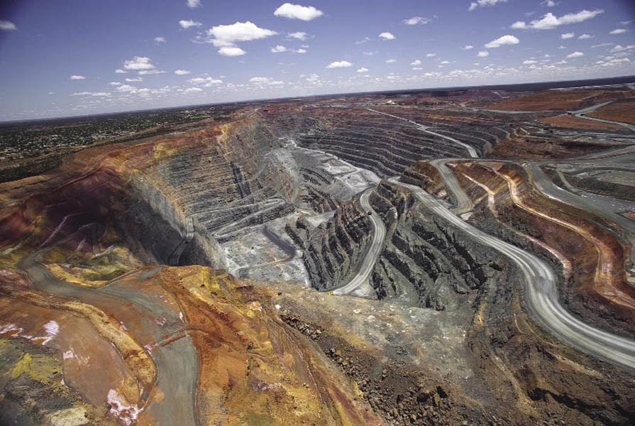 Super Pit gold mine in Kalgoorlie, Western Australia, part of Now.