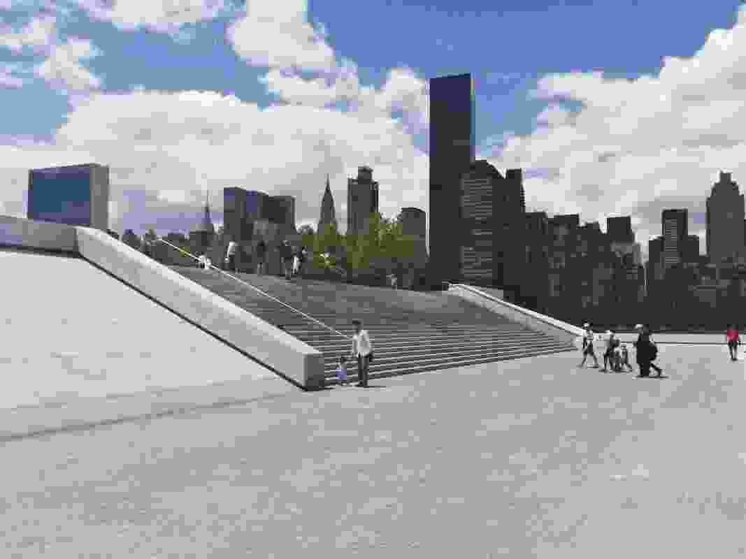 View towards Manhattan from Loius Kahn's Roosevelt Memorial and Four Freedoms Park, completed in 2010, 38 years after the original project was announced.