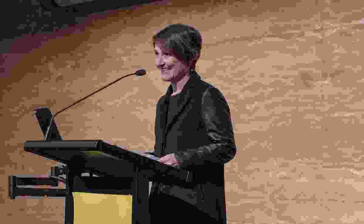 Turnbull Foundation Women in Built Environment scholarship winner Cathy Smith speaks at UNSW's Engaging Women in the Built Environment event.