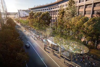 The proposed station at Parkville, designed by Weston Williamson and Partners and Hassell.