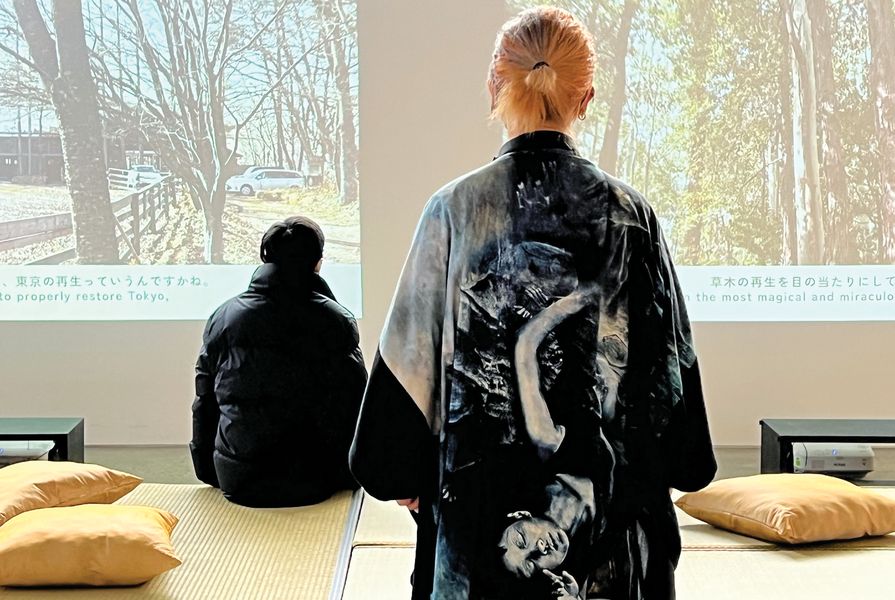 The projects were organized in three sets, categorized around familiar landscape themes; tatami mats provided a connection to Japanese culture.