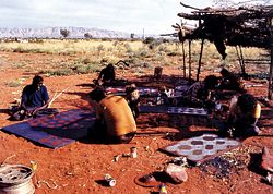 Single men’s painting camp at Papunya.