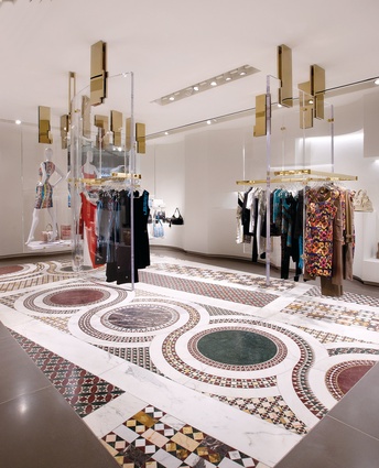 versace marble floor inlay architectural direct reference italy history showroom flooring lyndon architectureau