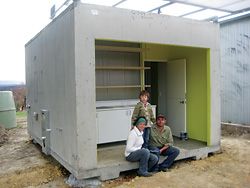 The first re-Growth Pod on site in Kinglake, with owners Stoney and Jacqueline Black.