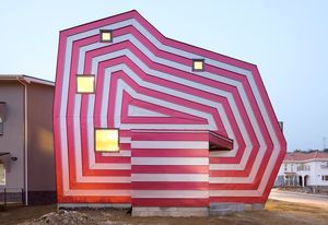 The facade of the Lollipop House in the Seoul neighbourhood of Yongin.