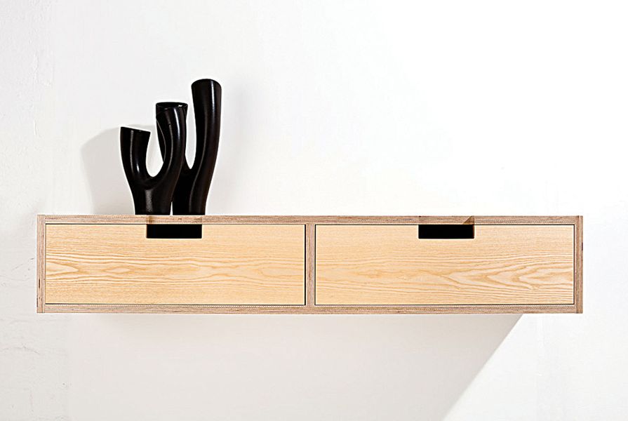 Wall-mounted sideboard by John and Coby.