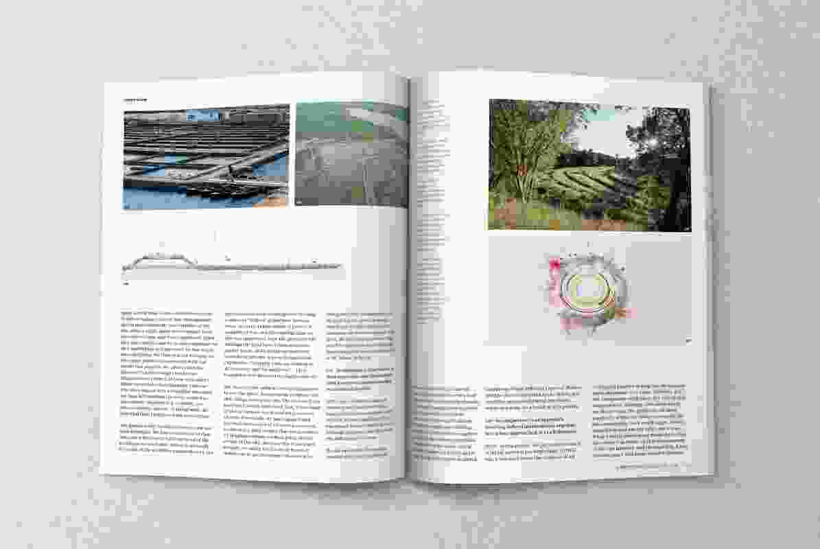 A spread from the August 2022 issue of Landscape Architecture Australia.