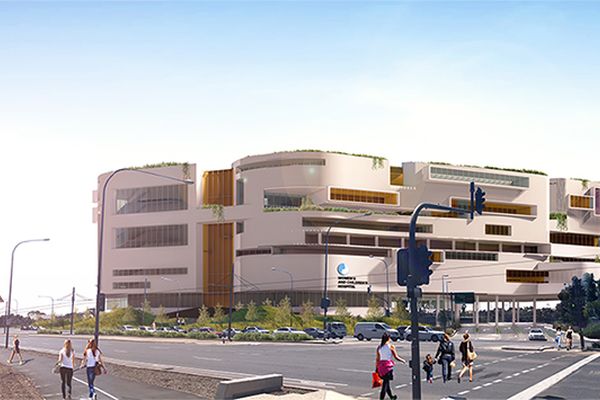 Indicative render of the proposed Women's and Children's Hospital in Adelaide. Not a true reflection of the final design.