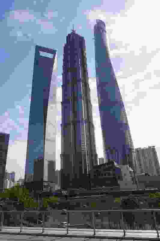 Three of the world's tallest buildings, L–R: Shanghai World Financial Centre, Jin Mao tower and Shanghai Tower.