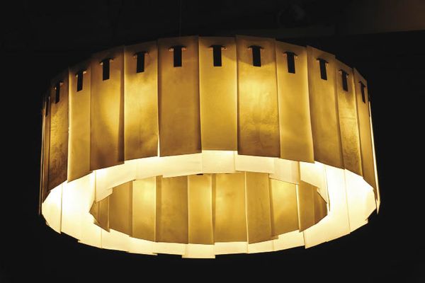 The ping chandelier was created in collaboration with ceramicist Alistair White.