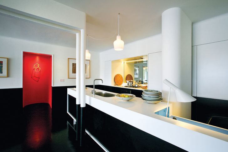 Bold colour adds playful texture and depth to the open-plan space at Balmain Apartment (2013). Photograph: Anthony Browell.