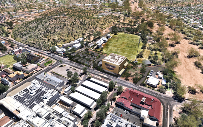 The redesigned scheme is located on the same site as the original plans, to the south of Anzac Oval in the town's centre.