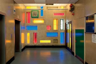 Lobby interior of Trellick Tower.

