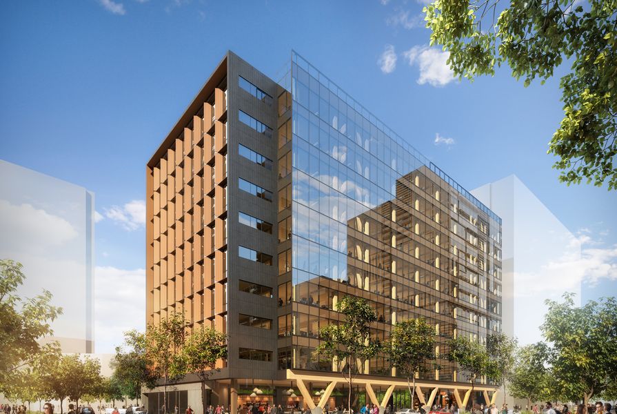 The proposed 5 King engineered timber office tower designed by Bates Smart.