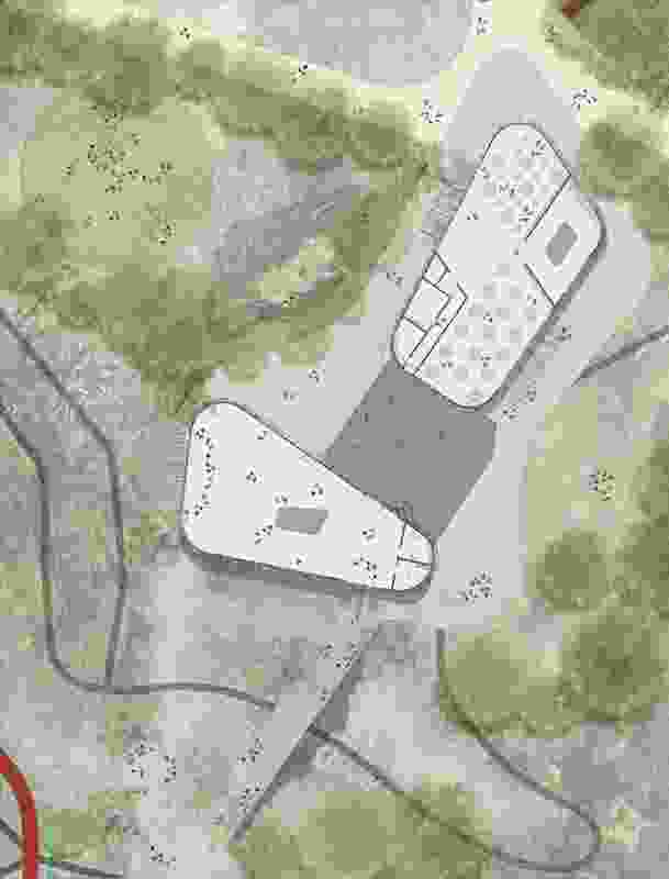 Masterplan of the proposed new visitor centre for the Australian National Botanic Gardens by Taylor Cullity Lethlean and Tonkin Zulaikha Greer.