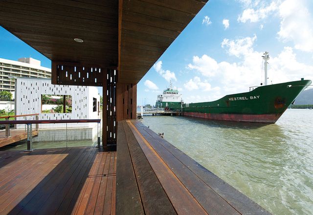 Queensland Maple and Brown Penda decking from the site were recycled into the new built structures.