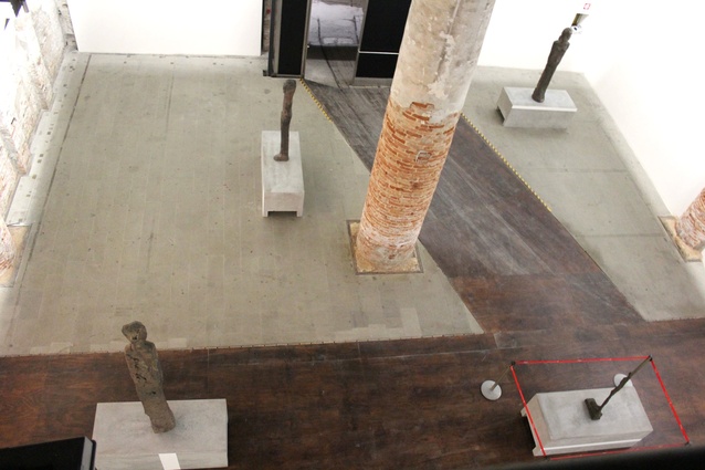 Elongated human sculptures by Peter Märkli of Märkli Architekt of Switzerland.