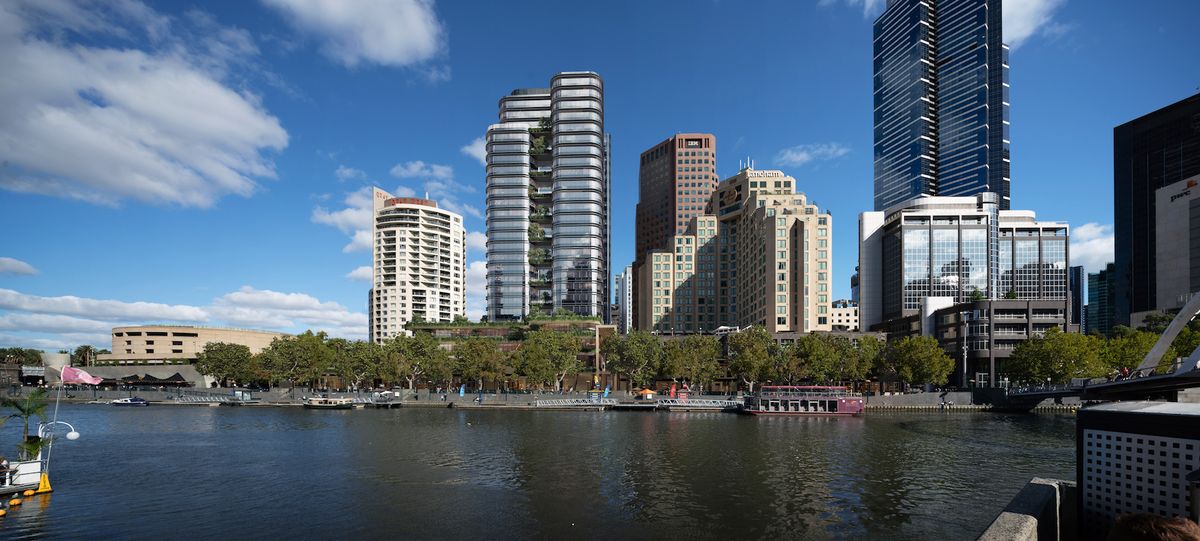 Fender Katsalidis designs elevated parks and office tower for Melbourne