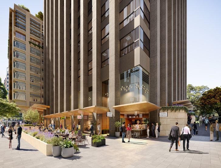 پیشنهاد FJMT برای افزودن به یک برج اداری موجود در خیابان الیزابت 201 در سیدنی.