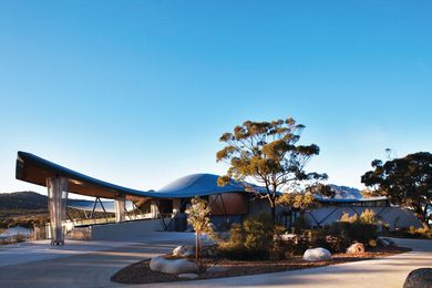 Circa Architecture designed the lodge entry  around important pockets of native vegetation.