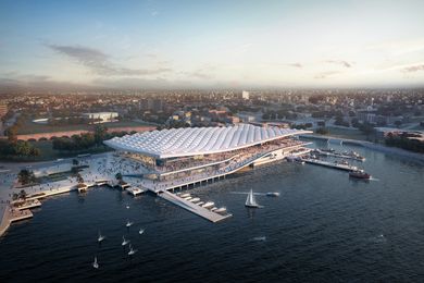 The proposed Sydney Fish Market designed by 3XN/GXN, BVN and Aspect Studios.