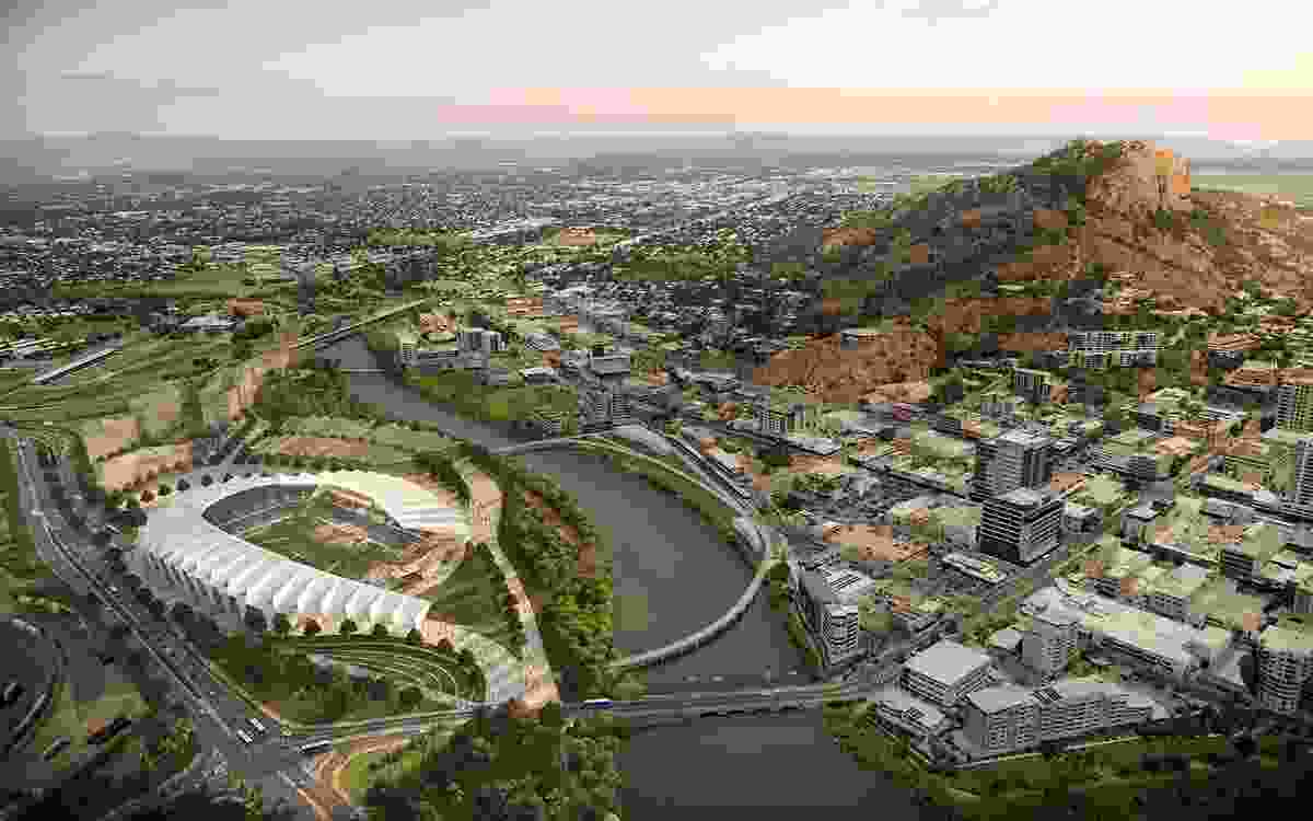 The winning design for North Queensland Stadium by Cox Architecture and 9Point9 Architects, to be built in Townsville. 
