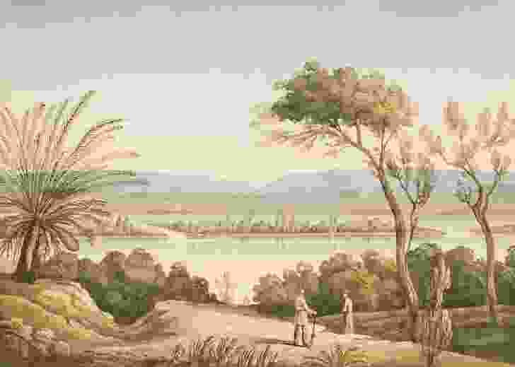 This painting from 1827 is reflective of how Perth was idealized in its beginnings, where descriptions of Swan River were inaccurate and topographical features dramatized.
