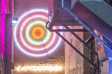 Steenson Varming’s neon light installation in Temperance Lane, Sydney CBD.
