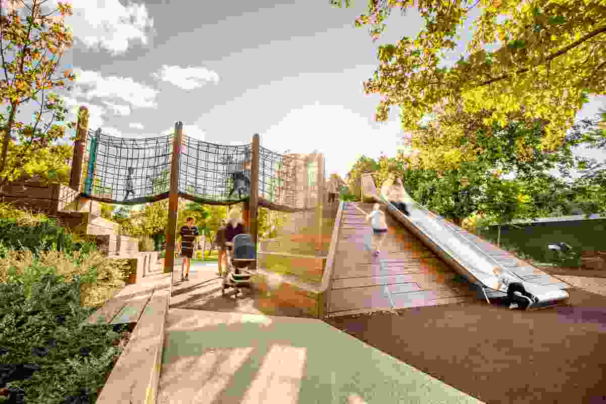 Hilton Memorial Gardens Playspace by WAX Design won a Landscape Architecture Award in the Play Spaces category.