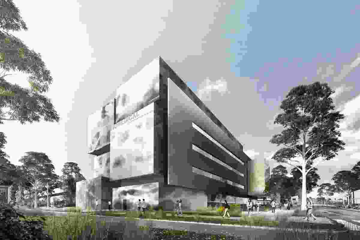 The Biomedical Learning and Teaching Building at Monash University’s Clayton campus, designed by Denton Corker Marshall.