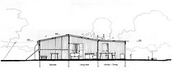 Section of House 36 (Michael Boney). Drawing by Stephanie Smith as part of a study of self-built timber and tin housing at Goodooga.