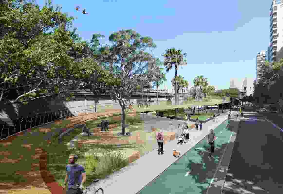 The Sydney Harbour cycleway by Civille, with Ney and Partners, H+N+S Landscape Architects, Djinjama and Sue Rosen Associates.