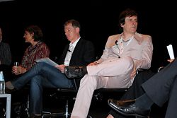 Francine Houben, Richard Francis-Jones and Tom Kovac, who “clearly won the prize for best suit”.