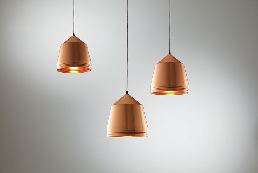 Mr Cooper lights; available in copper (pictured) or brass.