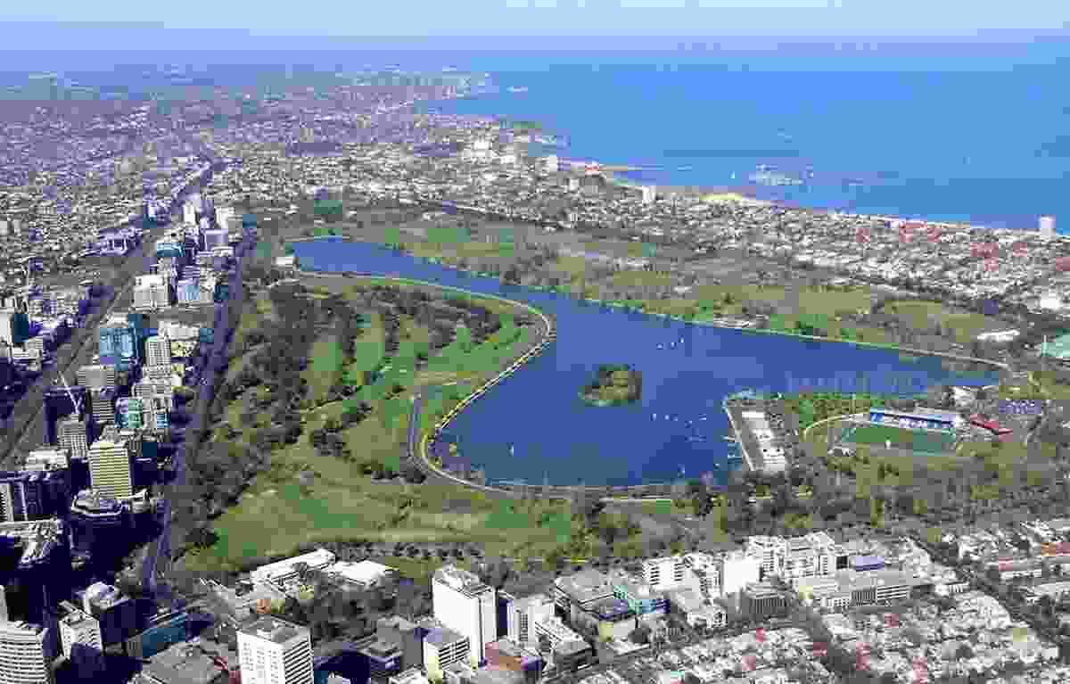 Aerial shot of Albert Park, Victoria by Tim Serong, licensed under CC BY-SA 3.0