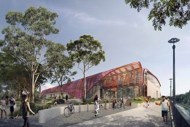 Huntley Street recreation centre by Collins and Turner with landscape architecture by Gallagher Studio.