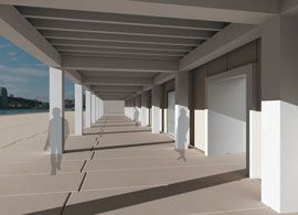 The proposed colonnade on the western side of the Sydney Opera House.
