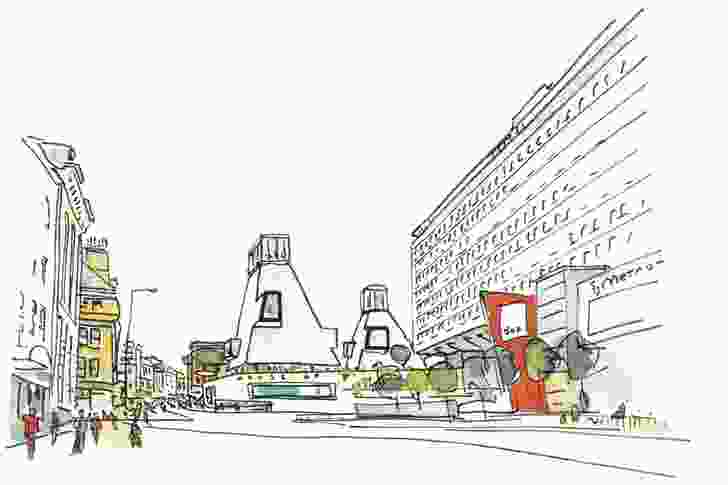 Scenographic urbanism – masterplan for Pilgrim Street Newcastle, 2007.