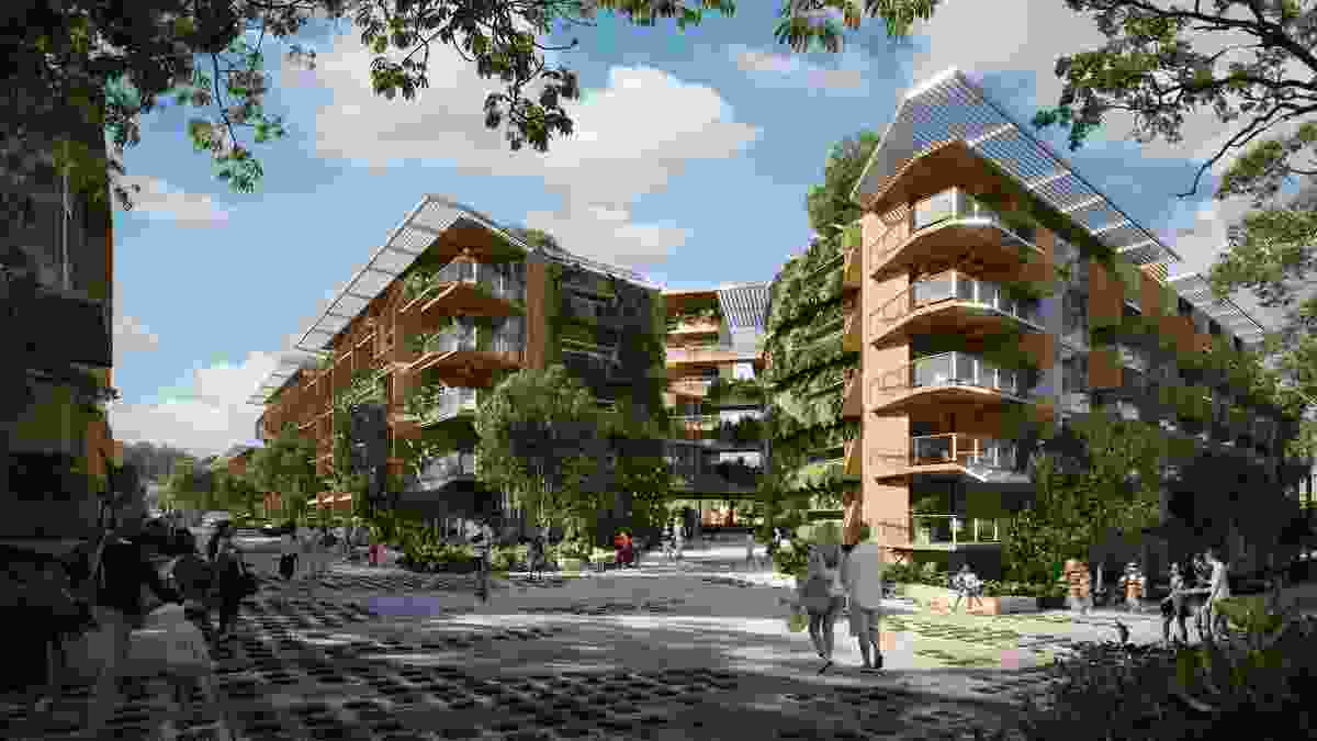 A Cox Architecture and Architectus Conrad Gargett-designed medium-density housing proposal suitable for projected population growth in 2050 for middle-ring suburbs.