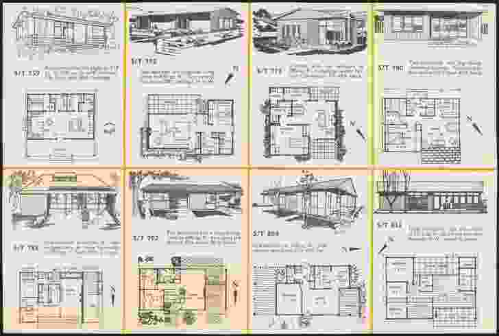 Folded booklet of house plans prepared by the Small Homes Service New South Wales, conducted by the Royal Australian Institute of Architects (New South Wales chapter) in conjunction with Australian Home Beautiful at David Jones, Sydney.