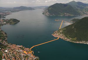 The Floating Piers by Christo and Jeanne-Claude, Lake Iseo, Italy, 2014-16.