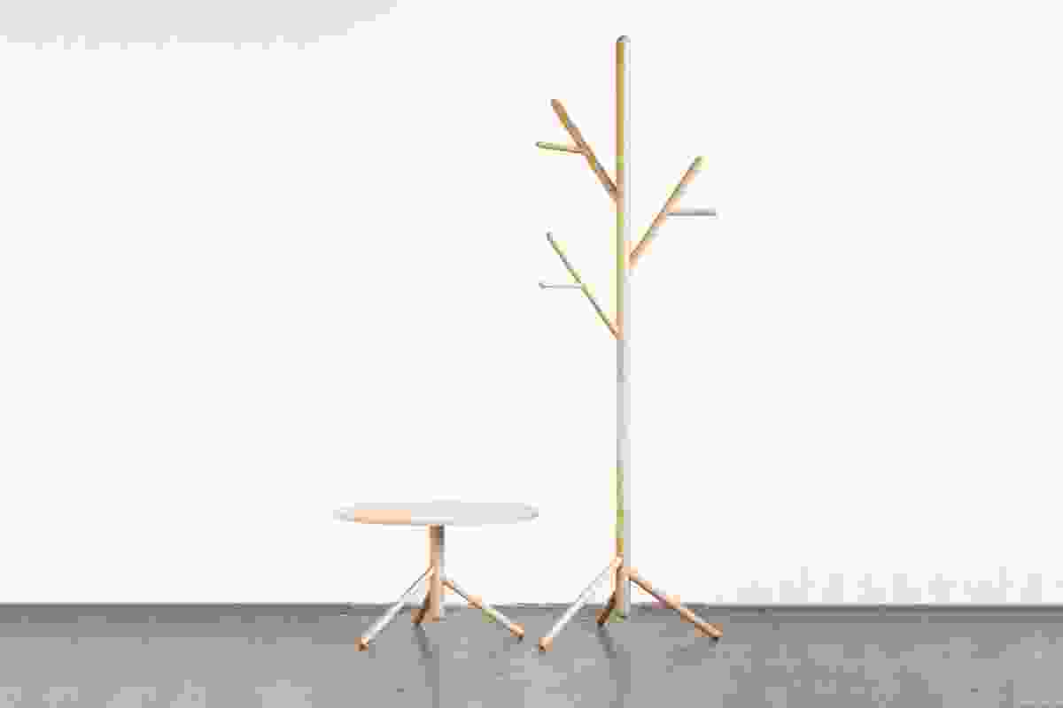 Stem Table and Stem Tree coat stand by Sarah Gibson and Nicholas Karlovasitis.