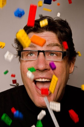 Finalist: <em>Falling Bricks</em> by Wendy Chung. Image shows architect Justin Morgan of Nettleton Tribe Architects.