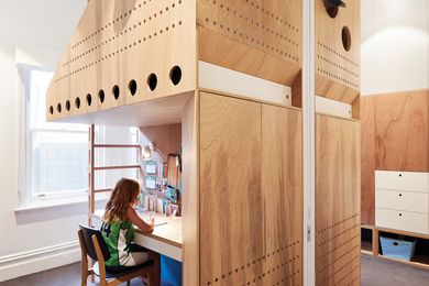 A central pod has been designed to allow twin girls some autonomy within the one bedroom.