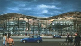 Images of the Civic Nexus proposal for Spencer Street Railway Station. Architects are Daryl Jackson and Nicholas Grimshaw.