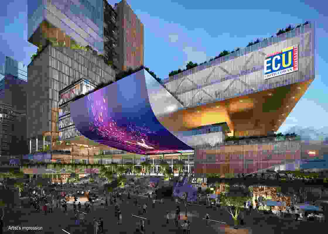 Indicative render of Edith Cowan University's proposed city campus.