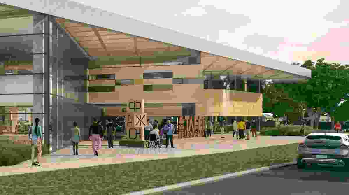 Multi-Trades and Digital Technology Hub at Meadowbank TAFE campus by Gray Puksand with landscape architecture by Tract.